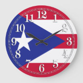 Vlag van Puerto Rico Grote Klok (Voorkant)