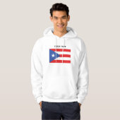 Vlag van Puerto Rico Hoodie (Voorkant volledig)