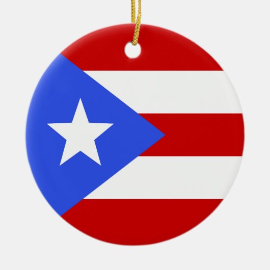 vlag van Puerto Rico Keramisch Ornament (Voorkant)