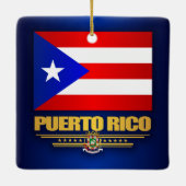 Vlag van Puerto Rico Keramisch Ornament (Achterkant)