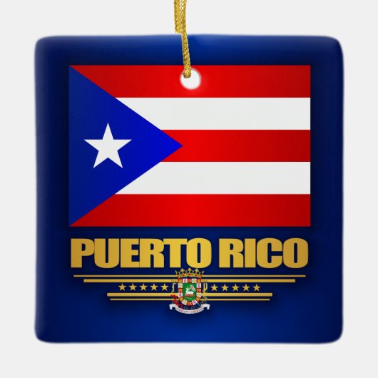 Vlag van Puerto Rico Keramisch Ornament (Voorkant)