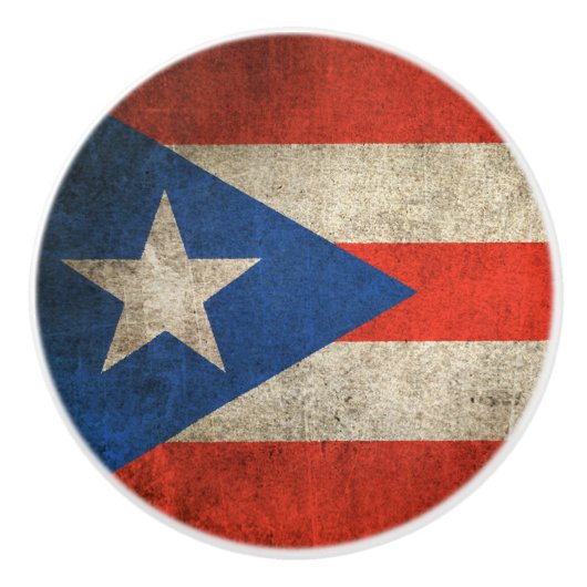 vlag van Puerto Rico Keramische Knop (Voorkant)