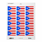 Vlag van Puerto Rico Labels (Full Sheet)