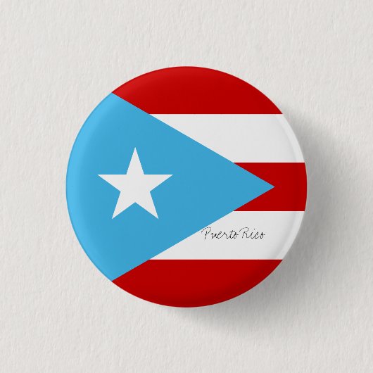 Vlag van Puerto Rico Light Blue Red en White Ronde Button 3,2 Cm (Voorkant)
