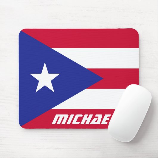 Vlag van Puerto Rico met Monogram Muismat (Met muis)