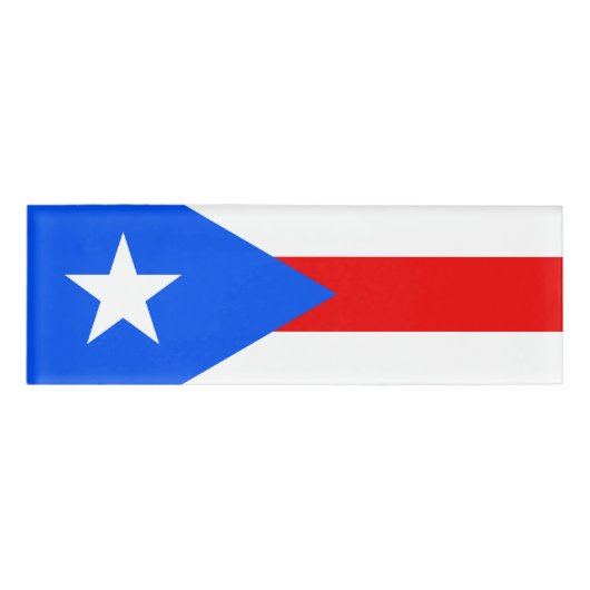 Vlag van Puerto Rico Naam Tag (Voorkant)