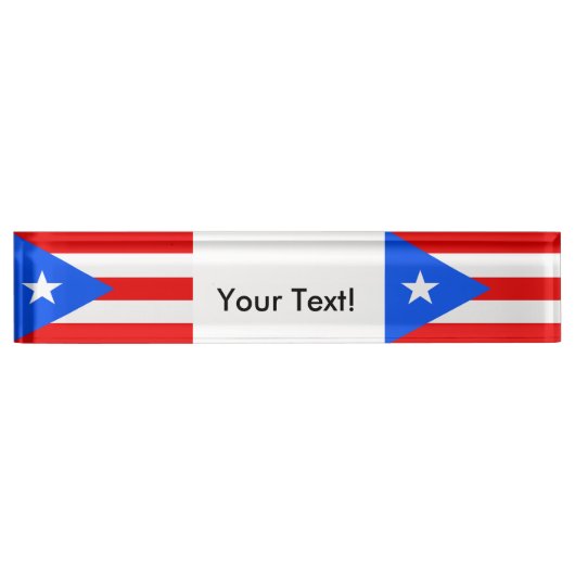 Vlag van Puerto Rico Naambordje (Voorkant)