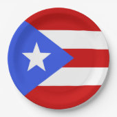 vlag van Puerto Rico Papieren Bordje (Voorkant)