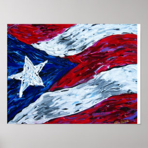 Vlag van Puerto Rico Poster