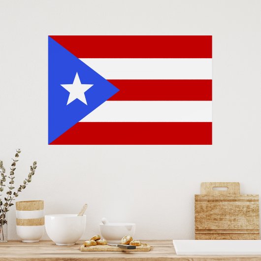 vlag van Puerto Rico Poster (Keuken)