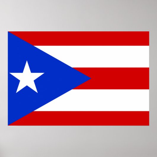 Vlag van Puerto Rico Poster (Voorkant)