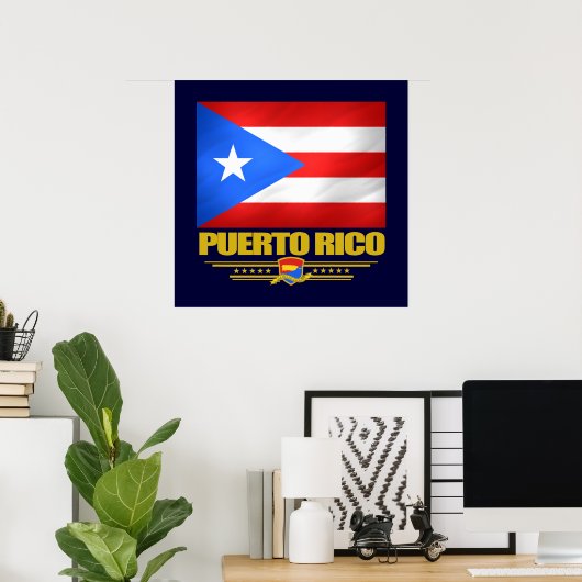 Vlag van Puerto Rico Poster (Thuiskantoor)