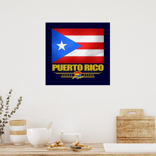 Vlag van Puerto Rico Poster (Keuken)