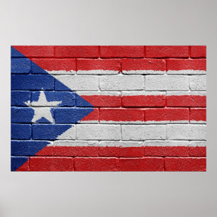 Vlag van Puerto Rico Poster