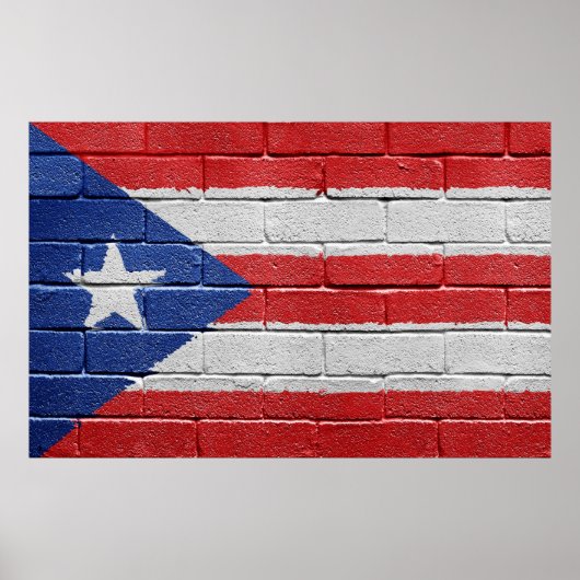 Vlag van Puerto Rico Poster (Voorkant)
