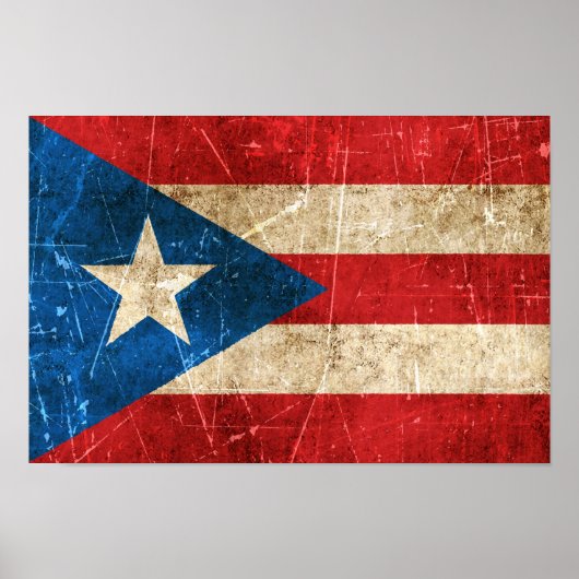  vlag van Puerto Rico Poster (Voorkant)