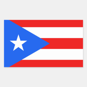 Vlag van Puerto Rico Rechthoekige Sticker