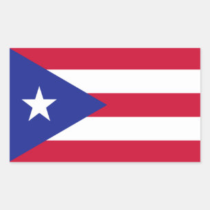 Vlag van Puerto Rico Rechthoekige Sticker