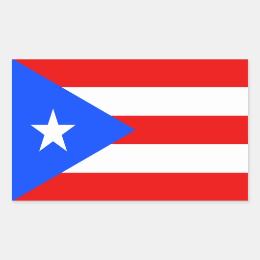 Vlag van Puerto Rico Rechthoekige Sticker (Voorkant)
