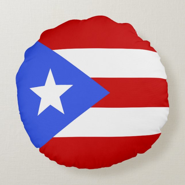 vlag van Puerto Rico Rond Kussen (Achterkant)