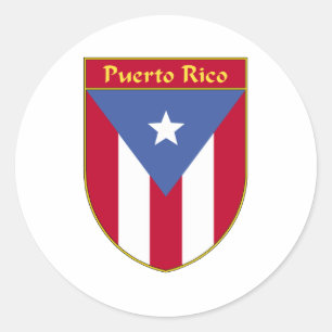 Vlag van Puerto Rico Ronde Sticker