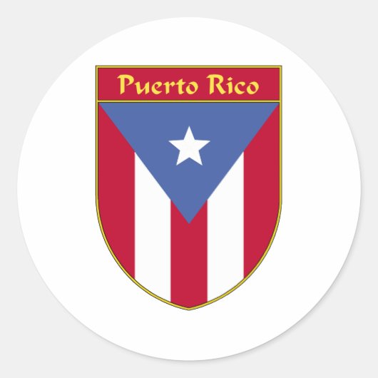 Vlag van Puerto Rico Ronde Sticker (Voorkant)