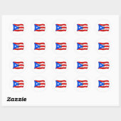 Vlag van Puerto Rico Ronde Sticker (Vel)