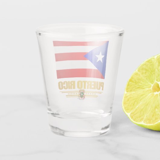 Vlag van Puerto Rico Shot Glas (Achterkant)