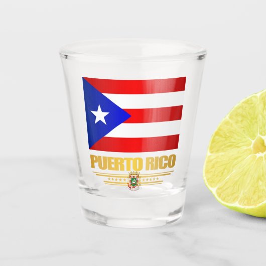 Vlag van Puerto Rico Shot Glas (Voorkant)
