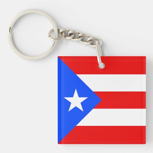 Vlag van Puerto Rico Sleutelhanger (Voorkant)