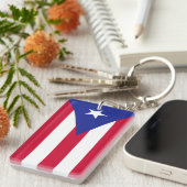 Vlag van Puerto Rico Sleutelhanger (Voorkant Rechts)