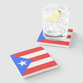 Vlag van Puerto Rico Stenen Onderzetter (Zijkant)