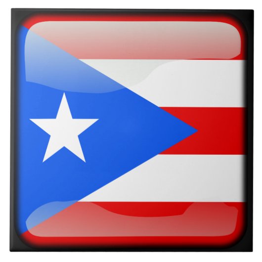 Vlag van Puerto Rico Tegeltje (Voorkant)