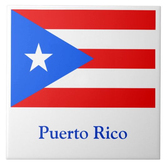 Vlag van Puerto Rico Tegeltje (Voorkant)