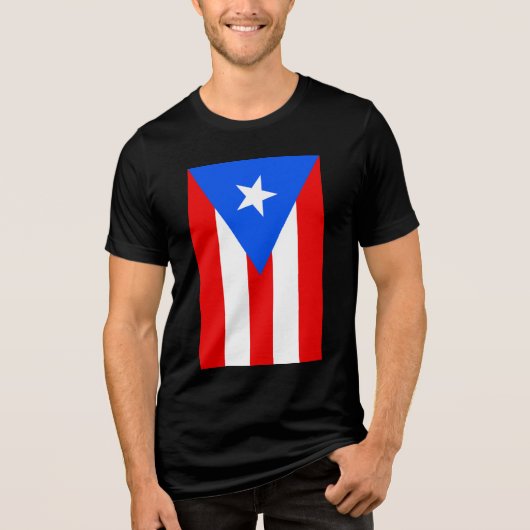 vlag van Puerto Rico Tri-Blend Shirt (Voorkant)