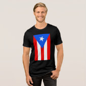 vlag van Puerto Rico Tri-Blend Shirt (Voorkant volledig)