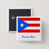 Vlag van Puerto Rico Vierkante Button 5,1 Cm (Voorkant /achterkant)
