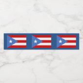 Vlag van Puerto Rico Waterfles Etiket (Enkel label)