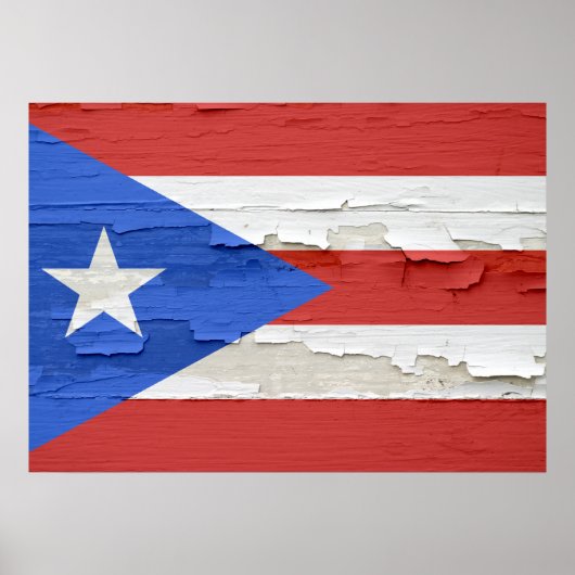 Vlag van Puerto Rico Weathered Poster (Voorkant)