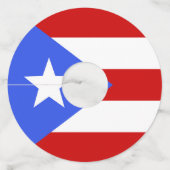 vlag van Puerto Rico Wijnglaslabel (Voorkant)