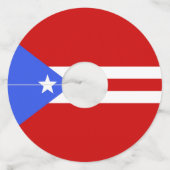 vlag van Puerto Rico Wijnglaslabel (Achterkant)