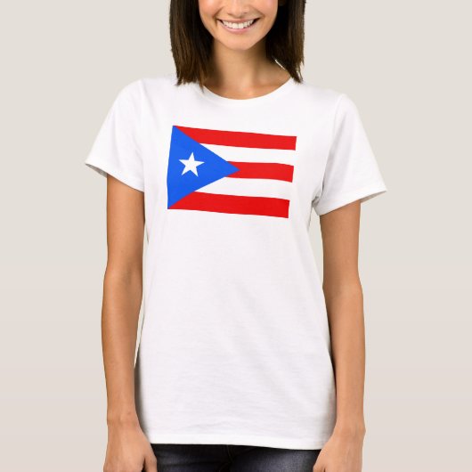 Vlag van Puerto Rico Women's Basic T-Shirt (Voorkant)