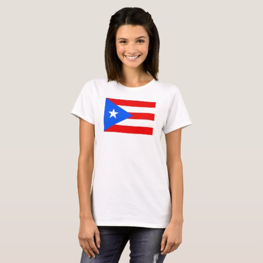 Vlag van Puerto Rico Women's Basic T-Shirt (Voorkant volledig)