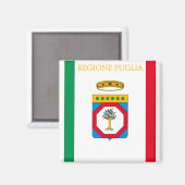 Vlag van Puglia (Italië) Magneet (Voorkant / Achterkant)