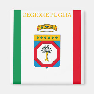 Vlag van Puglia (Italië) Magneet