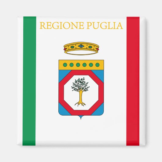 Vlag van Puglia (Italië) Magneet (Voorkant)