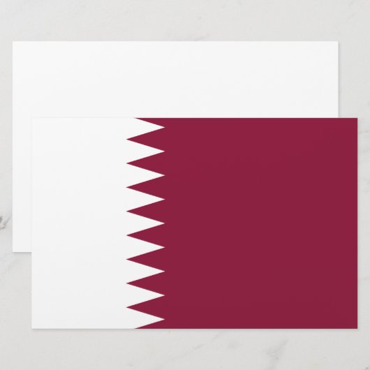 Vlag van Qatar Briefpapier (Voorkant / Achterkant)