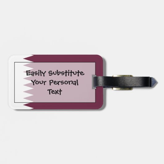 Vlag van Qatar Easy ID Persoonlijk Bagagelabel (Achterkant horizontaal)