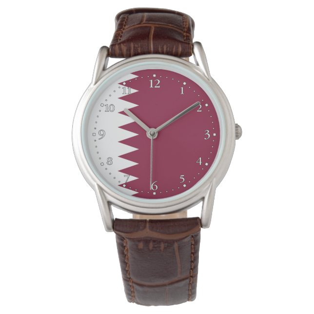 Vlag van Qatar Horloge (Voorkant)