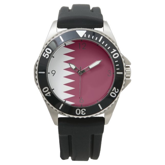Vlag van Qatar Horloge (Voorkant)